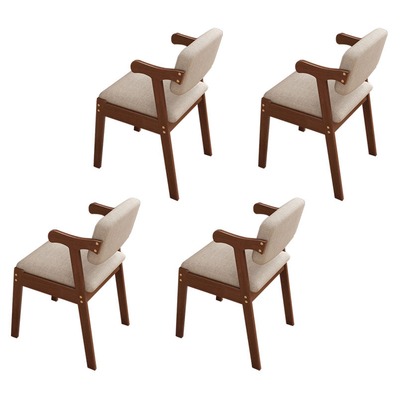 Scandinavian Indoor Arm Chair Upholstered Open Back Wood Dining Room Chair Silver Gray 4 Piece Set Clearhalo ' kitchen&dining_furn' 'Dining Chairs' 'Dining Tables & Seating' 'dining_chair' 'furn' 'furn_dining_chair' 'Furniture' 'furniture_dining_chair' 'Kitchen & Dining Furniture' 'kitchen' 4315700