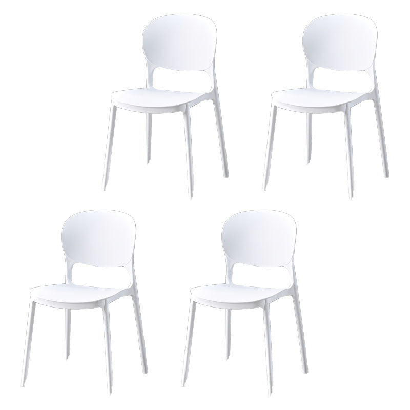 Scandinavian Plastic Conference Room Side Chair Matte Finish Open Back Dining Chair White 4 Piece Set Clearhalo ' kitchen&dining_furn' 'Dining Chairs' 'Dining Tables & Seating' 'dining_chair' 'furn' 'furn_dining_chair' 'Furniture' 'furniture_dining_chair' 'Kitchen & Dining Furniture' 'kitchen' 4315760