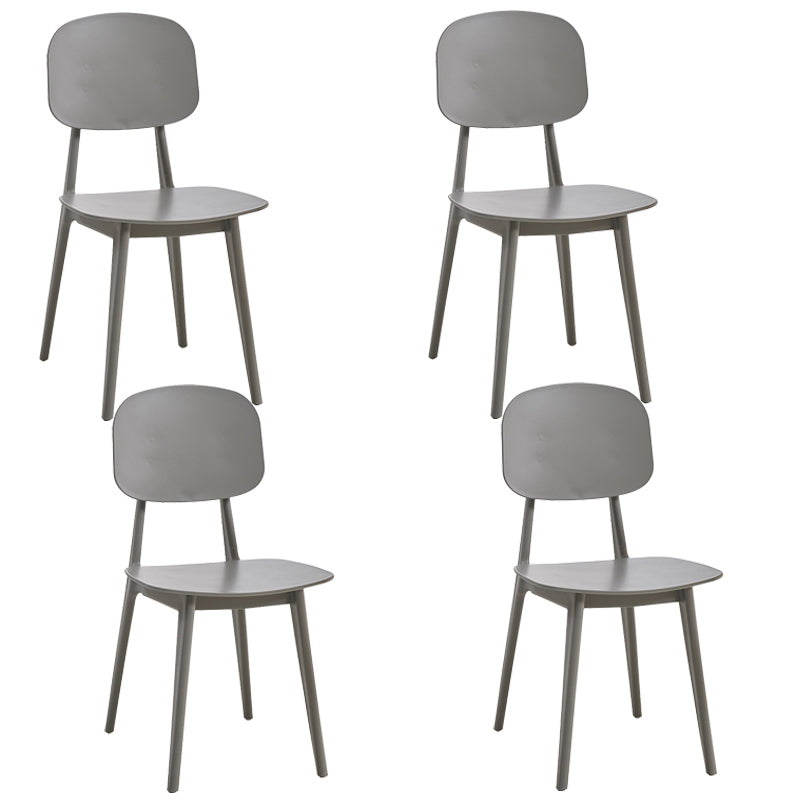 Scandinavian Restaurant Plastic Side Chair Open Back Matte Finish Dining Chair Grey Set of 4 Clearhalo ' kitchen&dining_furn' 'Dining Chairs' 'Dining Tables & Seating' 'dining_chair' 'Furniture' 'furniture_dining_chair' 'Kitchen & Dining Furniture' 'kitchen' 4316345
