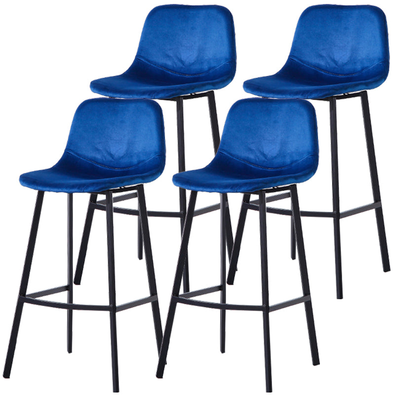 PU Leather Barstools Industrial Living Room Black Bar and Counter Stool Dark Blue 4 Piece Set Bar Stool(30"H) Clearhalo 'Bar Furniture' 'Bar Stools' 'bar_stools' 'furn' 'furn_bar_stools' 'furniture_bar_stools' 'Kitchen & Dining Furniture' 'kitchen&dining_furn' 'kitchen' 'kitchen_furn' Furniture' 4321246