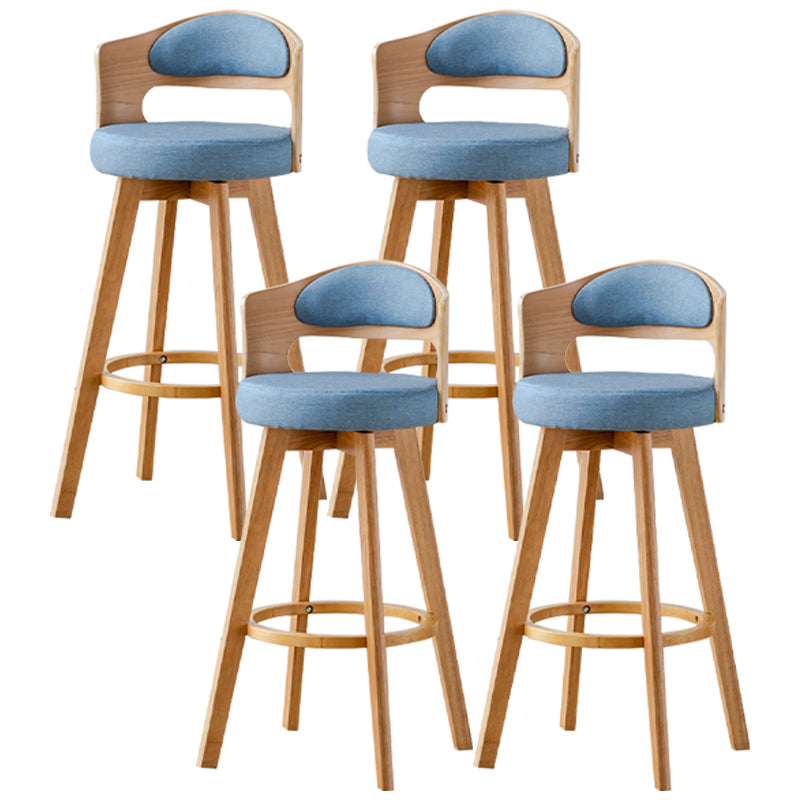 30.4" Scandinavian Bar Barstools Living Room Bar and Counter Stool with Solid Wood Blue Wood 4 Piece Set Clearhalo 'Bar Furniture' 'Bar Stools' 'bar_stools' 'furn' 'furn_bar_stools' 'furniture_bar_stools' 'Kitchen & Dining Furniture' 'kitchen&dining_furn' 'kitchen' 'kitchen_furn' Furniture' 4321415