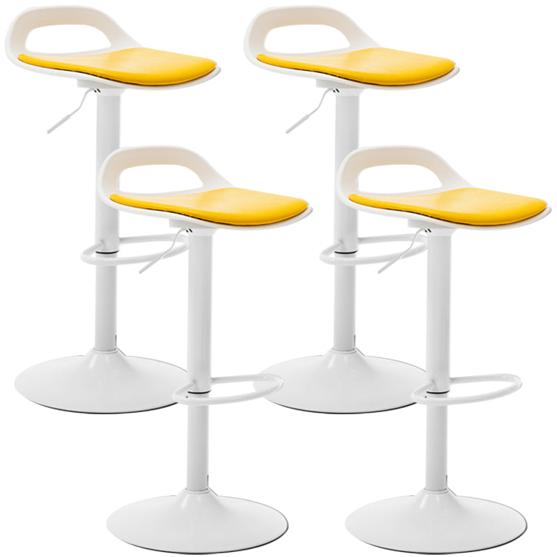 Dining Room Modern Leather Barstool Rotating Lifting Bar Stool with Backrests Yellow 4 Piece Set Clearhalo 'Bar Furniture' 'Bar Stools' 'bar_stools' 'furn' 'furn_bar_stools' 'furniture_bar_stools' 'Kitchen & Dining Furniture' 'kitchen&dining_furn' 'kitchen' 'kitchen_furn' Furniture' 4321473