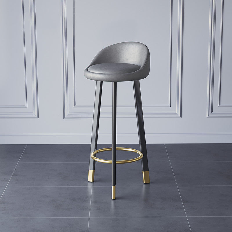 Modern Simple 28-inch Barstool Metal 3 Legs Bar Stool for Indoor, 1 Piece Light Gray Clearhalo 'Bar Furniture' 'Bar Stools' 'bar_stools' 'furn' 'furn_bar_stools' 'furniture_bar_stools' 'Kitchen & Dining Furniture' 'kitchen&dining_furn' 'kitchen' 'kitchen_furn' Furniture' 4321530