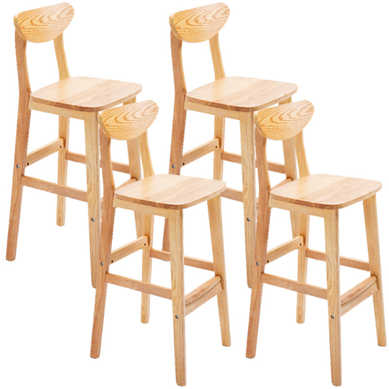 Nordic Style Wood Barstool 30-inch Legs Bar Stool with Velvet Upholstered Natural Natural 4 Piece Set Clearhalo 'Bar Furniture' 'Bar Stools' 'bar_stools' 'furn' 'furn_bar_stools' 'furniture_bar_stools' 'Kitchen & Dining Furniture' 'kitchen&dining_furn' 'kitchen' 'kitchen_furn' Furniture' 4321630