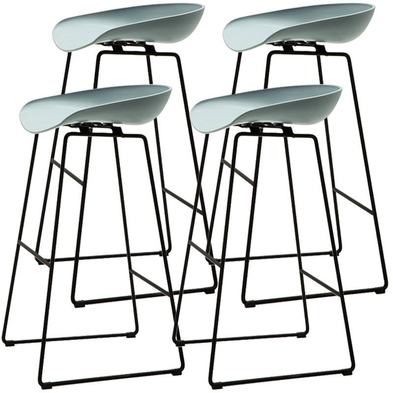 Scandinavian Style Bar-stool with Bucket Seat Counter Chair for Kitchen Bar Pewter 4 Piece Set Bar Stool(30"H) Clearhalo 'Bar Furniture' 'Bar Stools' 'bar_stools' 'furn' 'furn_bar_stools' 'furniture_bar_stools' 'Kitchen & Dining Furniture' 'kitchen&dining_furn' 'kitchen' 'kitchen_furn' Furniture' 4321686