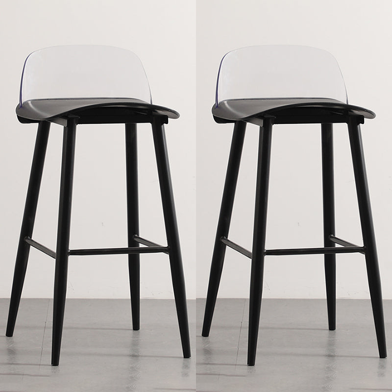 Scandinavian Style Bar-stool with Pp Seat Counter Stool for Kitchen Bar(Set of 2) Black Clear 2 Piece Set Clearhalo 'Bar Furniture' 'Bar Stools' 'bar_stools' 'furn' 'furn_bar_stools' 'furniture_bar_stools' 'Kitchen & Dining Furniture' 'kitchen&dining_furn' 'kitchen' 'kitchen_furn' Furniture' 4321703