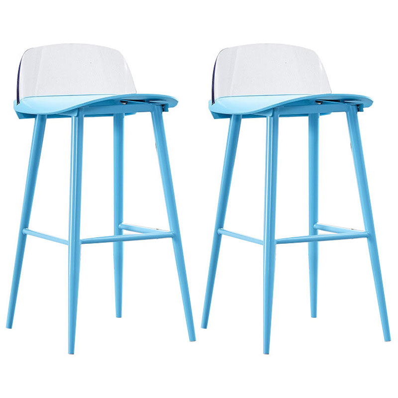 Scandinavian Style Bar-stool with Square Seat Counter Chair for Kitchen(Bar Set of 2) Light Blue-Clear 2 Piece Set Clearhalo 'Bar Furniture' 'Bar Stools' 'bar_stools' 'furn' 'furn_bar_stools' 'furniture_bar_stools' 'Kitchen & Dining Furniture' 'kitchen&dining_furn' 'kitchen' 'kitchen_furn' Furniture' 4321879