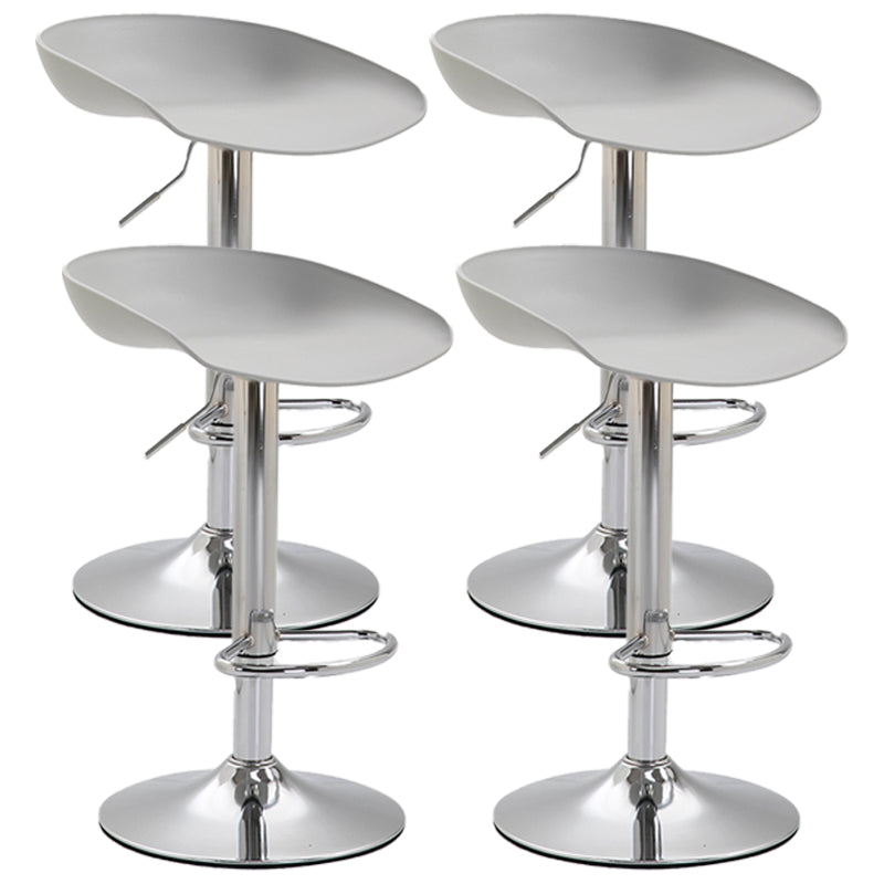 Industrial Style Plastic Seats Barstool Rotating Lifting Metal Leg Bar Stool for Indoor Light Gray Silver 4 Piece Set Clearhalo 'Bar Furniture' 'Bar Stools' 'bar_stools' 'furn' 'furn_bar_stools' 'furniture_bar_stools' 'Kitchen & Dining Furniture' 'kitchen&dining_furn' 'kitchen' 'kitchen_furn' Furniture' 4329651