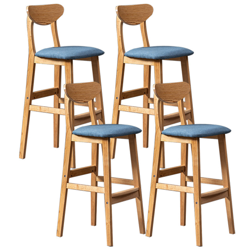 Scandinavian Padded Feet Barstools Restaurant Solid Wood Counter Barstool Sky Blue 4 Piece Set Clearhalo 'Bar Furniture' 'Bar Stools' 'bar_stools' 'furn' 'furn_bar_stools' 'furniture_bar_stools' 'Kitchen & Dining Furniture' 'kitchen&dining_furn' 'kitchen' 'kitchen_furn' Furniture' 4329732