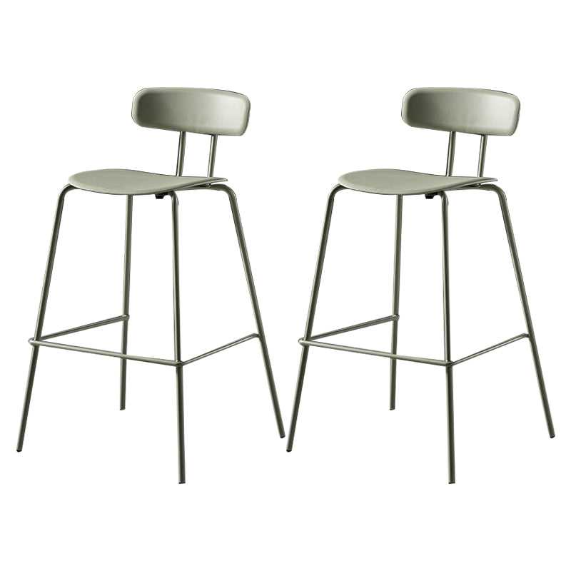 Modern Plastic Seats Barstool Metal 4 Legs Bar Stool for Indoor, Set of 2 Light Green 2 Piece Set Bar Stool(30"H) Clearhalo 'Bar Furniture' 'Bar Stools' 'bar_stools' 'furn' 'furn_bar_stools' 'furniture_bar_stools' 'Kitchen & Dining Furniture' 'kitchen&dining_furn' 'kitchen' 'kitchen_furn' Furniture' 4329848