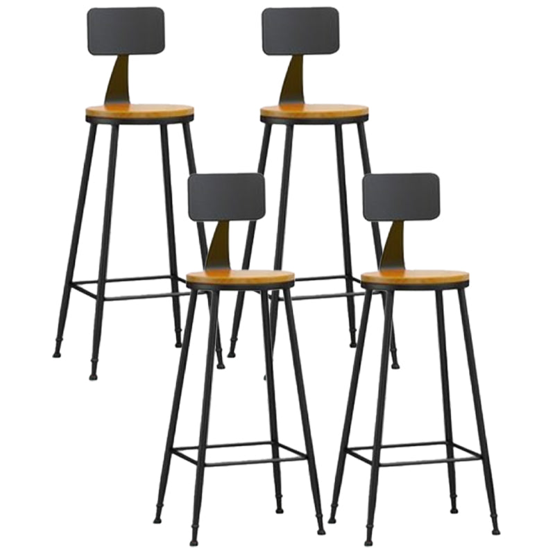 Nordic Iron Low Back Barstool Simple Indoor Tall Stool for Indoor Wood 4 Piece Set Clearhalo 'Bar Furniture' 'Bar Stools' 'bar_stools' 'furn' 'furn_bar_stools' 'furniture_bar_stools' 'Kitchen & Dining Furniture' 'kitchen&dining_furn' 'kitchen' 'kitchen_furn' Furniture' 4330102