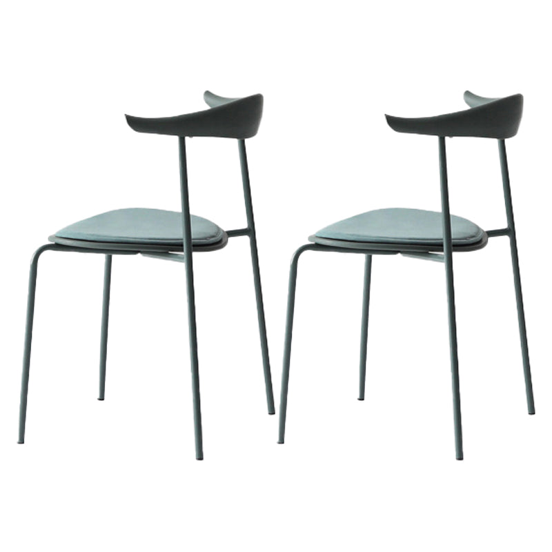 Industrial Open Back Dining Side Chair Matte Finish Armless Dining Side Chairs Light Army Green 2 Piece Set Clearhalo ' kitchen&dining_furn' 'Dining Chairs' 'Dining Tables & Seating' 'dining_chair' 'furn' 'furn_dining_chair' 'Furniture' 'furniture_dining_chair' 'Kitchen & Dining Furniture' 'kitchen' 4330536