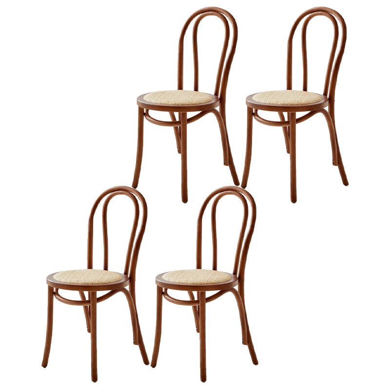 Modern Wood Dining Room Chair Armless Open Back Dining Side Chair for Home Use Walnut 4 Piece Set Clearhalo ' kitchen&dining_furn' 'Dining Chairs' 'Dining Tables & Seating' 'dining_chair' 'furn' 'furn_dining_chair' 'Furniture' 'furniture_dining_chair' 'Kitchen & Dining Furniture' 'kitchen' 4330624