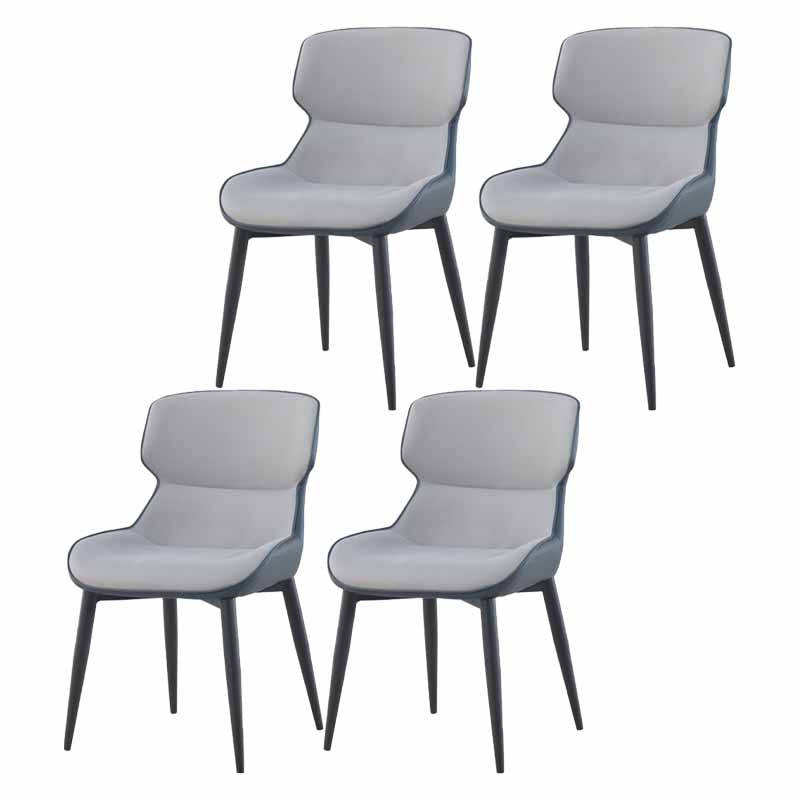 Industrial Metal Dining Room Chair Faux Leather Dining Armchair for Restaurant Use Grey 4 Piece Set Clearhalo ' kitchen&dining_furn' 'Dining Chairs' 'Dining Tables & Seating' 'dining_chair' 'furn' 'furn_dining_chair' 'Furniture' 'furniture_dining_chair' 'Kitchen & Dining Furniture' 'kitchen' 4330913