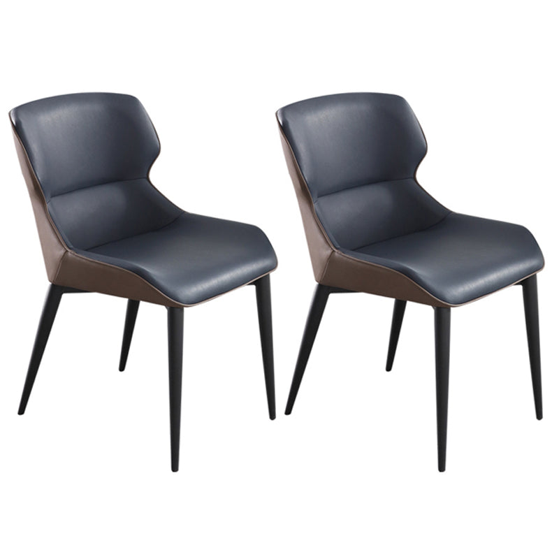 Indoor Industrial Arm Chair Metal Wingback Upholstered Dining Room Chair Blue 2 Piece Set Clearhalo ' kitchen&dining_furn' 'Dining Chairs' 'Dining Tables & Seating' 'dining_chair' 'furn' 'furn_dining_chair' 'Furniture' 'furniture_dining_chair' 'Kitchen & Dining Furniture' 'kitchen' 4331157