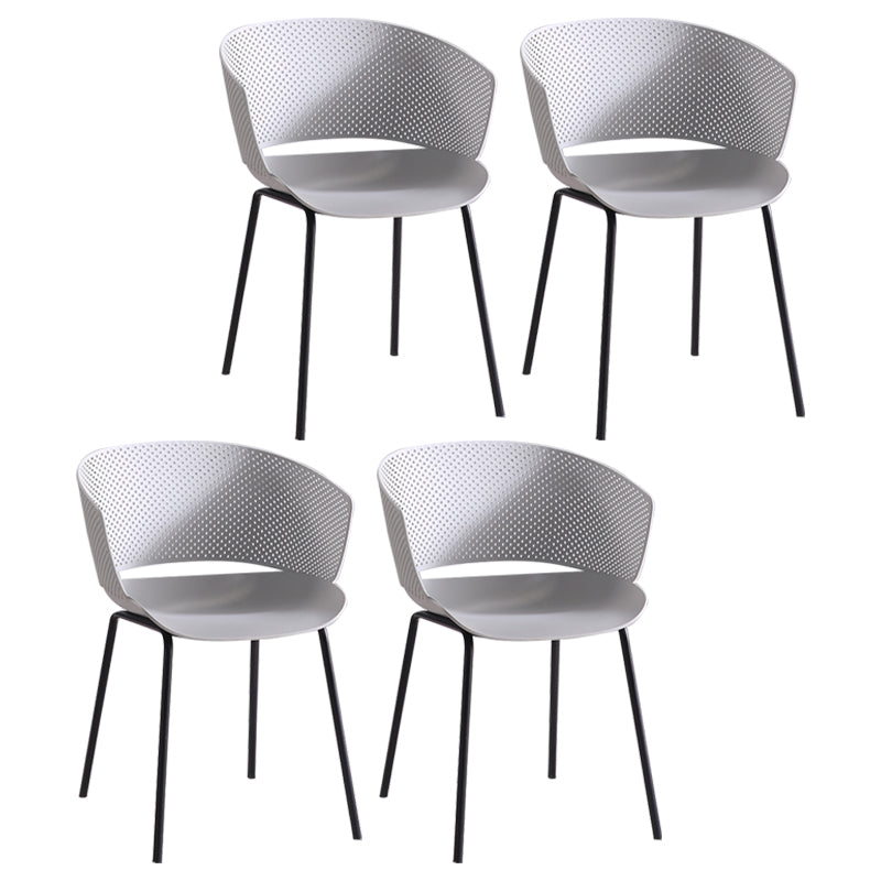 Contemporary Dining Arm Chair Open Back Side Chair with Metal Legs for Kitchen Gray-Green 4 Piece Set Clearhalo ' kitchen&dining_furn' 'Dining Chairs' 'Dining Tables & Seating' 'dining_chair' 'furn' 'furn_dining_chair' 'Furniture' 'furniture_dining_chair' 'Kitchen & Dining Furniture' 'kitchen' 4331206