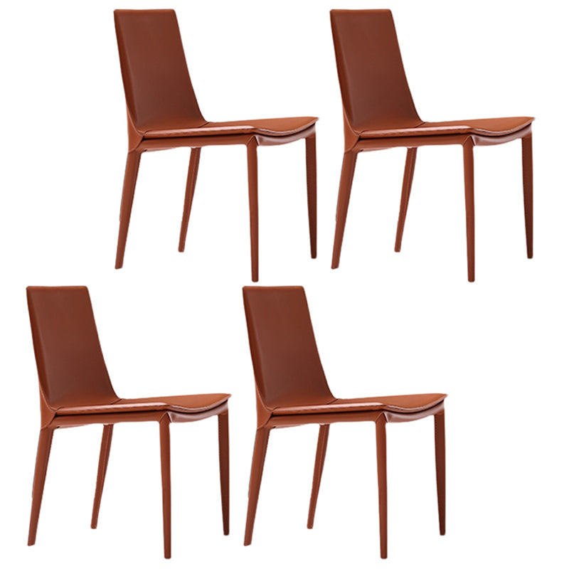 Modern Leather Dining Chairs Armless Dining Chair for Restaurant Use Khaki 4 Piece Set Clearhalo ' kitchen&dining_furn' 'Dining Chairs' 'Dining Tables & Seating' 'dining_chair' 'furn' 'furn_dining_chair' 'Furniture' 'furniture_dining_chair' 'Kitchen & Dining Furniture' 'kitchen' 4331799