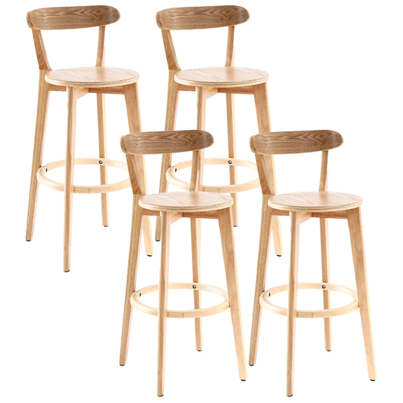 Scandinavian Style Bar-stool with Wooden leg Square Seat Counter Stool for Kitchen Bar Wood Natural 4 Piece Set Clearhalo 'Bar Furniture' 'Bar Stools' 'bar_stools' 'furn' 'furn_bar_stools' 'furniture_bar_stools' 'Kitchen & Dining Furniture' 'kitchen&dining_furn' 'kitchen' 'kitchen_furn' Furniture' 4339743
