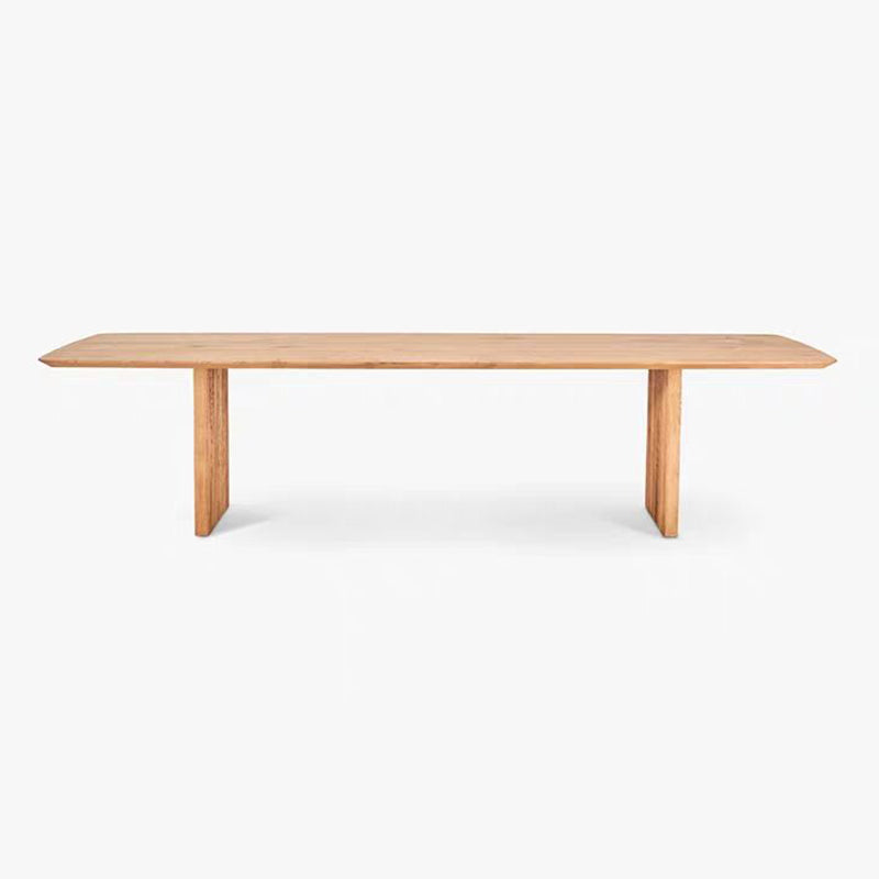 Solid Wood Simplicity Dining Table Wood Double Pedestal Table for Dining Room 70.9"L x 31.5"W x 29.5"H Natural Clearhalo ' dining_table' 'Dining Tables & Seating' 'Dining Tables' 'Furniture' 'furniture_dining_table' 'Kitchen & Dining Furniture' 'kitchen&dining_furn' 'kitchen' 'kitchen_dining_table' 4343001