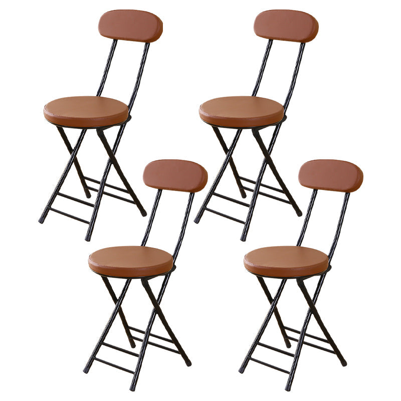 Industrial Open Upholstered Side Chair Matte Finish Folding Dining Chair Brown 4 Piece Set Clearhalo ' kitchen&dining_furn' 'Dining Chairs' 'Dining Tables & Seating' 'dining_chair' 'furn' 'furn_dining_chair' 'Furniture' 'furniture_dining_chair' 'Kitchen & Dining Furniture' 'kitchen' 4343474