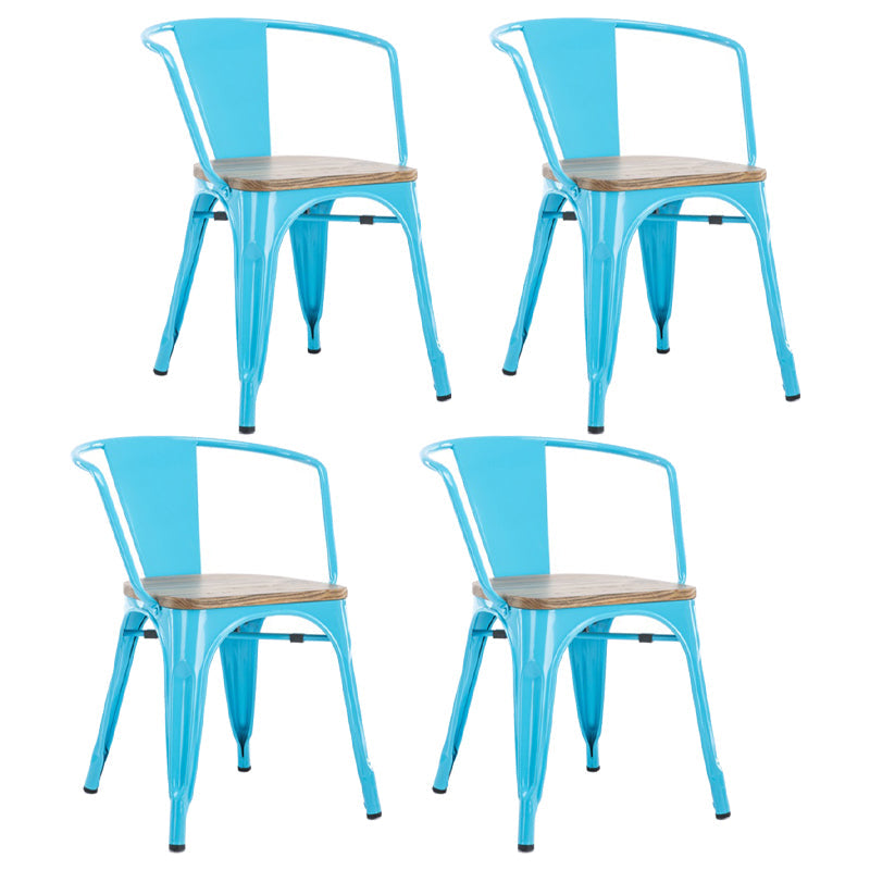 Industrial Style Dining Chair Metal Dining Arm Side Chairs for Kitchen (Set of 4) Sky Blue Clearhalo ' kitchen&dining_furn' 'Dining Chairs' 'Dining Tables & Seating' 'dining_chair' 'furn' 'furn_dining_chair' 'Furniture' 'furniture_dining_chair' 'Kitchen & Dining Furniture' 'kitchen' 4343682