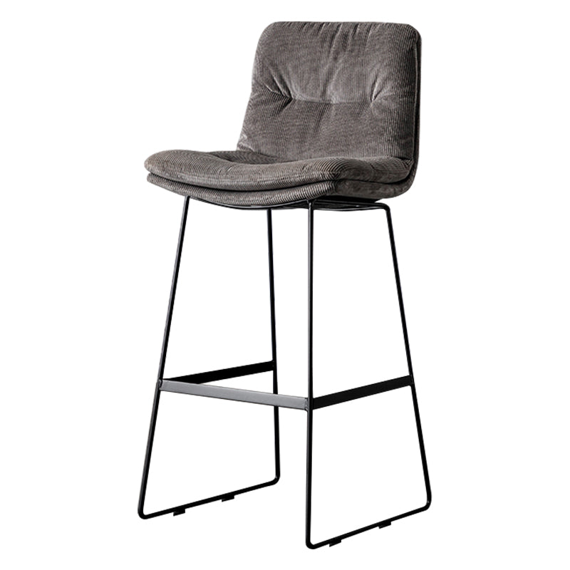 Modern Bucket Low Back Bar Stool Iron Legs Footrest Indoor Counter Stool Dark Gray-White Bar Stool(30"H) Clearhalo 'Bar Furniture' 'Bar Stools' 'bar_stools' 'furn' 'furn_bar_stools' 'furniture_bar_stools' 'Kitchen & Dining Furniture' 'kitchen&dining_furn' 'kitchen' 'kitchen_furn' Furniture' 4344311