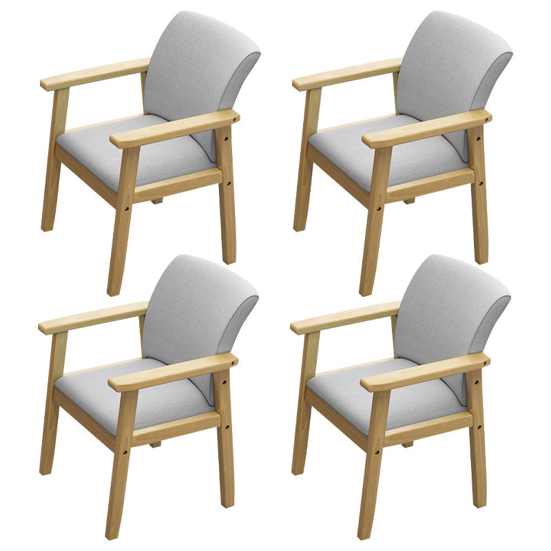 Modern Solid Dining Chair Dining Side Arm Chairs with Wooden Legs for Kitchen Gray-White 4 Piece Set Clearhalo ' kitchen&dining_furn' 'Dining Chairs' 'Dining Tables & Seating' 'dining_chair' 'furn' 'furn_dining_chair' 'Furniture' 'furniture_dining_chair' 'Kitchen & Dining Furniture' 'kitchen' 4345610