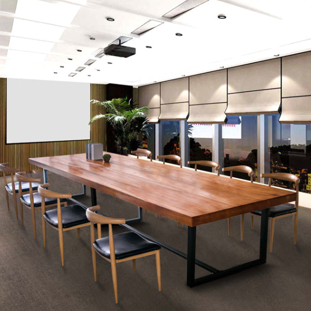 Industrial Wood Dining Room Set 1/2/7/9 Pieces Dining Furniture Set /Separate Items 9 Pieces: Table, 8 Chairs Clearhalo 'Dining Room Sets' 'Dining Tables & Seating' 'dining_room_set' 'furn' 'furn_dining_room_set' 'Furniture' 'furniture_dining_room_set' 'Kitchen & Dining Furniture' 'kitchen&dining_furn' 'kitchen' 4346289