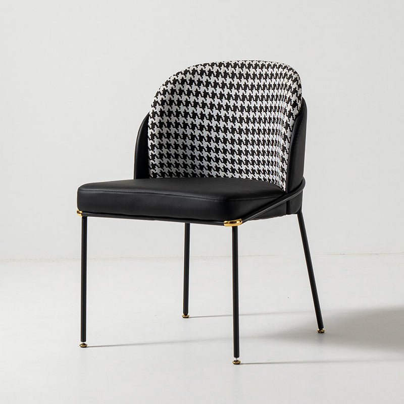 Minimalist Style Armless Solid Back Side Chairs Upholstered Side Chairs Black 1 Piece Clearhalo ' kitchen&dining_furn' 'Dining Chairs' 'Dining Tables & Seating' 'dining_chair' 'furn' 'furn_dining_chair' 'Furniture' 'furniture_dining_chair' 'Kitchen & Dining Furniture' 'kitchen' 4353925