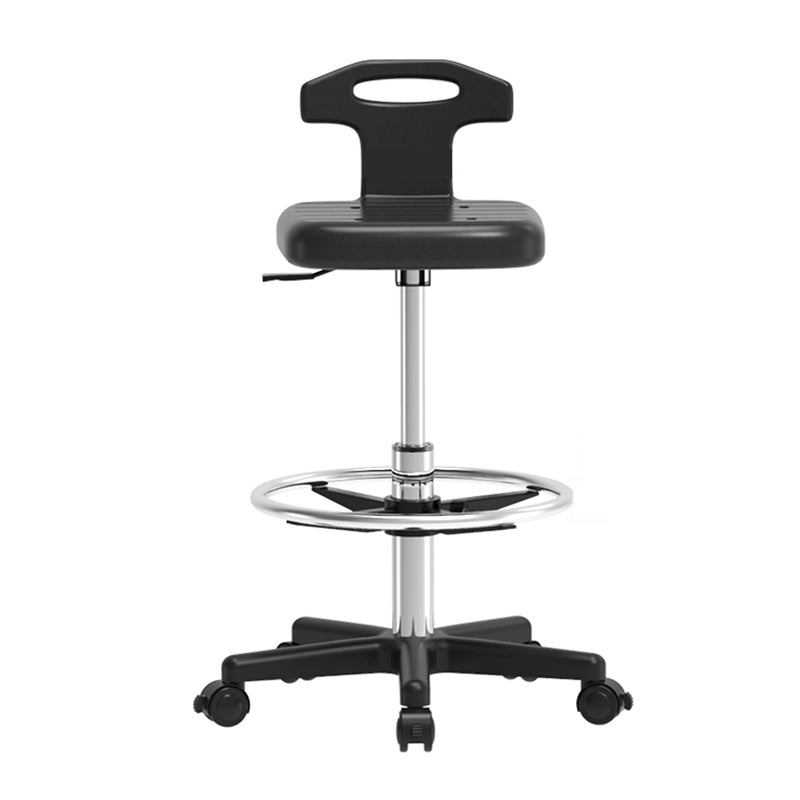 Adjustable Counter Bar Stool Backrest Plastic Bar Stool with Swivel in Black Bar Stool(31"H) With Footrest Clearhalo 'Bar Furniture' 'Bar Stools' 'bar_stools' 'furn' 'furn_bar_stools' 'furniture_bar_stools' 'Kitchen & Dining Furniture' 'kitchen&dining_furn' 'kitchen' 'kitchen_furn' Furniture' 4354438