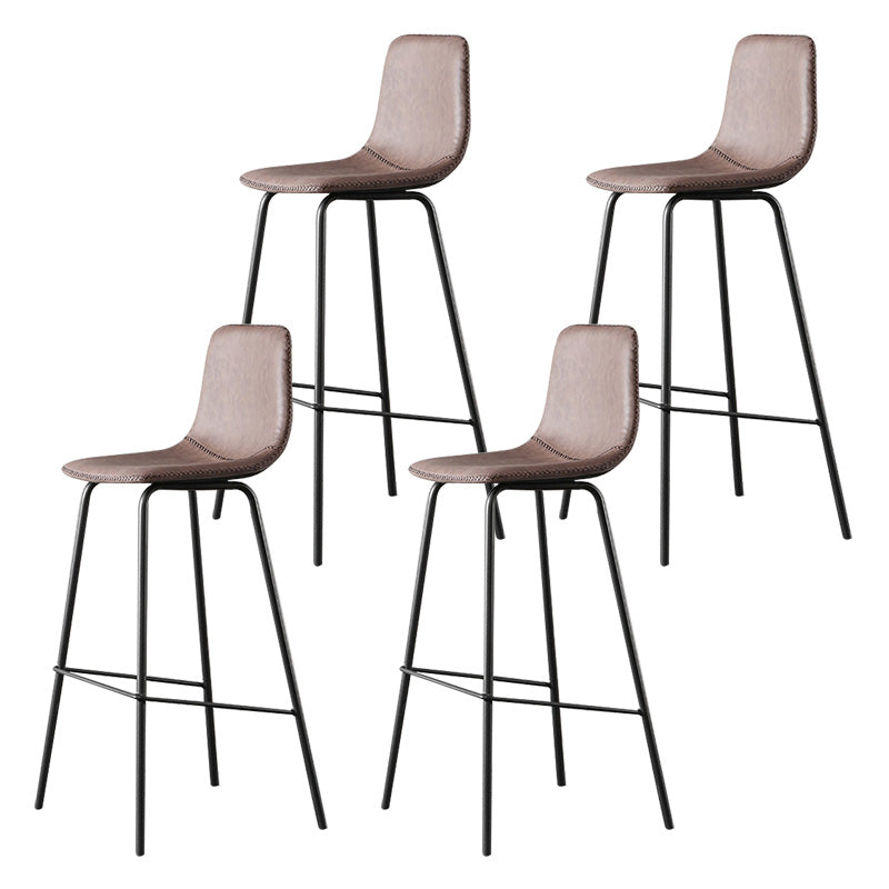 Indoor Faux Leather Bar Stool Modern Bucket Arm-less Low Back Counter Chair Coffee 4 Piece Set Clearhalo 'Bar Furniture' 'Bar Stools' 'bar_stools' 'furn' 'furn_bar_stools' 'furniture_bar_stools' 'Kitchen & Dining Furniture' 'kitchen&dining_furn' 'kitchen' 'kitchen_furn' Furniture' 4354707
