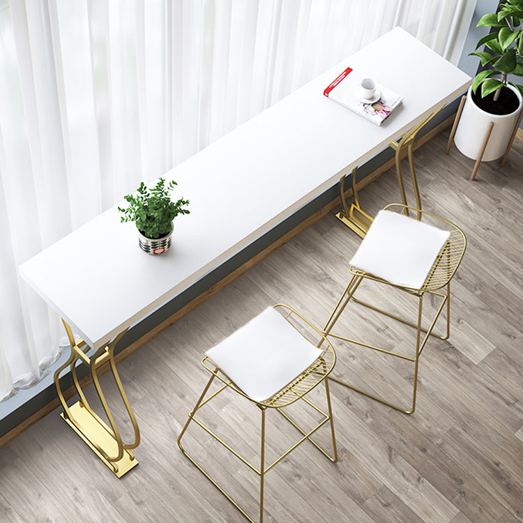 Glam Style 42-inch Height Bar Table Wood Top Pub Table for Living Room 78.7"L x 15.7"W x 41.3"H Black White Clearhalo 'Bar Furniture' 'Bar Tables' 'bar_tables' 'furn' 'furn_bar_tables' 'Furniture' 'furniture_bar_tables' 'Kitchen & Dining Furniture' 'kitchen&dining_furn' 'kitchen' 4355096