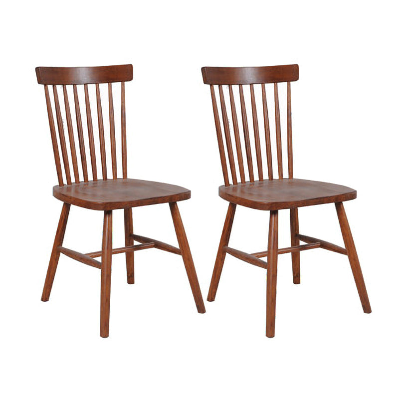 Contemporary Windsor Back Armless Side Chairs Wood Side Dining Chairs for Home Walnut 2 Piece Set Clearhalo ' kitchen&dining_furn' 'Dining Chairs' 'Dining Tables & Seating' 'dining_chair' 'furn' 'furn_dining_chair' 'Furniture' 'furniture_dining_chair' 'Kitchen & Dining Furniture' 'kitchen' 4369374