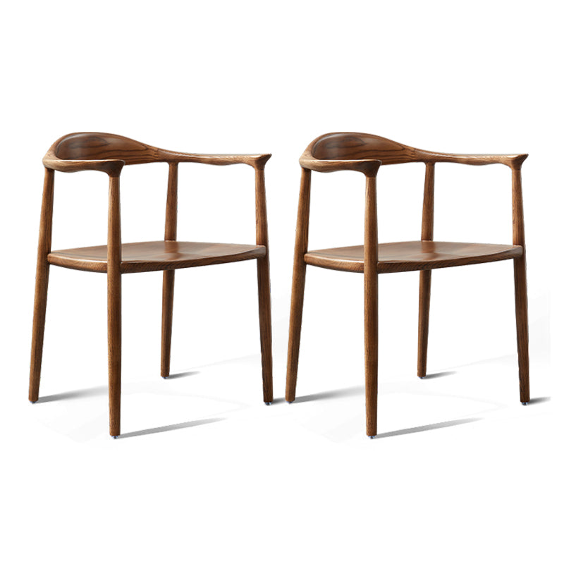Traditional Ash Arm Dining Chairs Solid Wood Open Back Home Armchairs Walnut 2 Piece Set Clearhalo ' kitchen&dining_furn' 'Dining Chairs' 'Dining Tables & Seating' 'dining_chair' 'furn' 'furn_dining_chair' 'Furniture' 'furniture_dining_chair' 'Kitchen & Dining Furniture' 'kitchen' 4369447