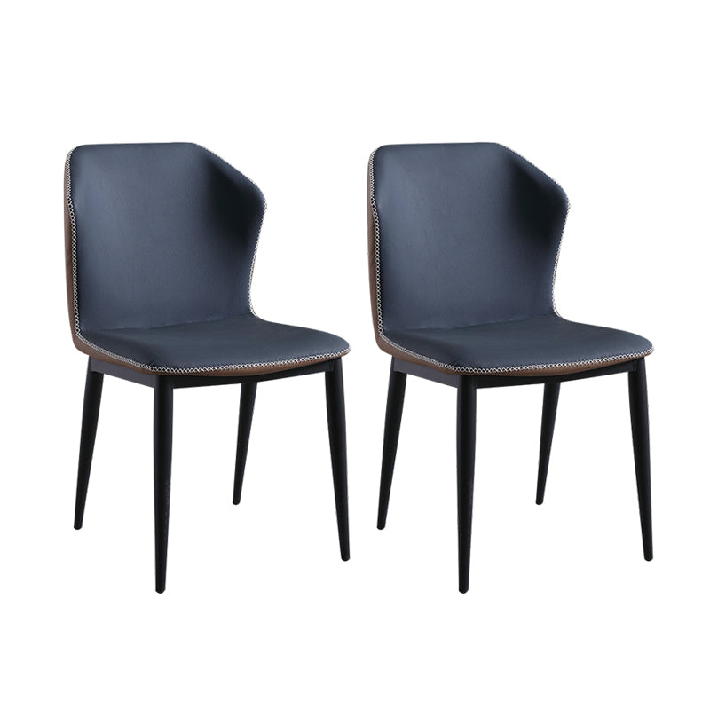 Modern Metal Dining Armless Chair Wingback Side Chair for Restaurant Use Blue 2 Piece Set Clearhalo ' kitchen&dining_furn' 'Dining Chairs' 'Dining Tables & Seating' 'dining_chair' 'furn' 'furn_dining_chair' 'Furniture' 'furniture_dining_chair' 'Kitchen & Dining Furniture' 'kitchen' 4369607