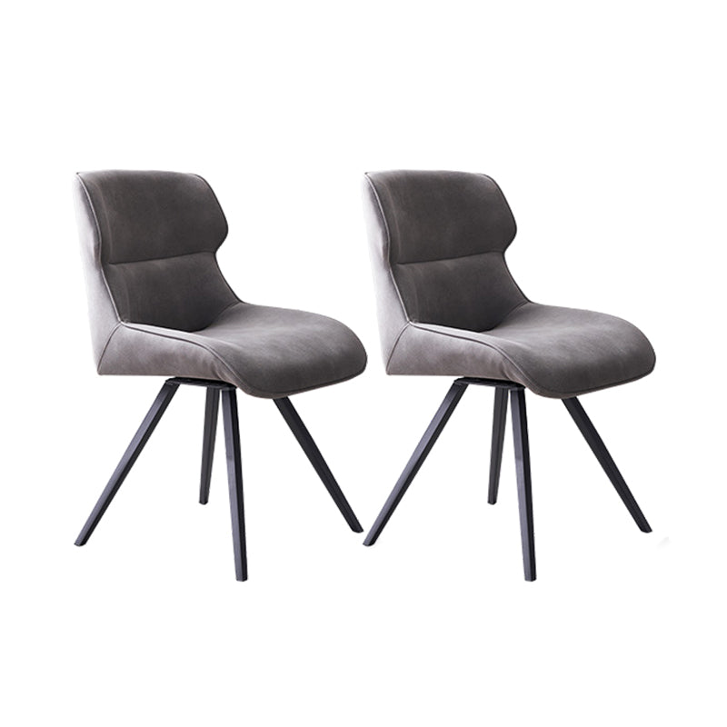 Contemporary Style Arm Leather Dining Chairs Wingback Chair for Kitchen Dark Gray 2 Piece Set Clearhalo ' kitchen&dining_furn' 'Dining Chairs' 'Dining Tables & Seating' 'dining_chair' 'furn' 'furn_dining_chair' 'Furniture' 'furniture_dining_chair' 'Kitchen & Dining Furniture' 'kitchen' 4369738