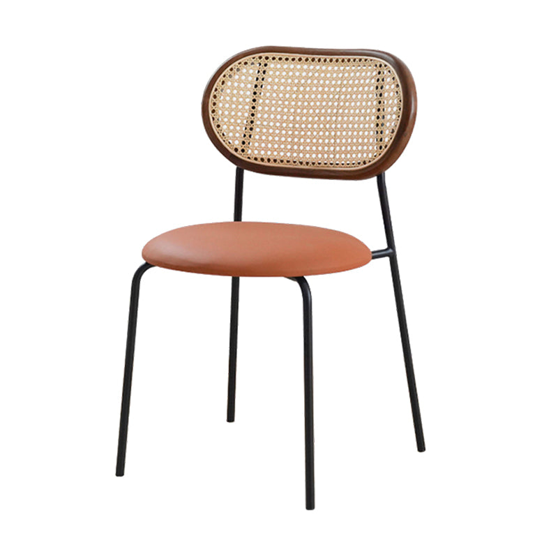 Modern Style Dining Chairs Armless Side Open Back Chair with Metal Legs for Kitchen Light Orange 1 Piece Clearhalo ' kitchen&dining_furn' 'Dining Chairs' 'Dining Tables & Seating' 'dining_chair' 'furn' 'furn_dining_chair' 'Furniture' 'furniture_dining_chair' 'Kitchen & Dining Furniture' 'kitchen' 4369783