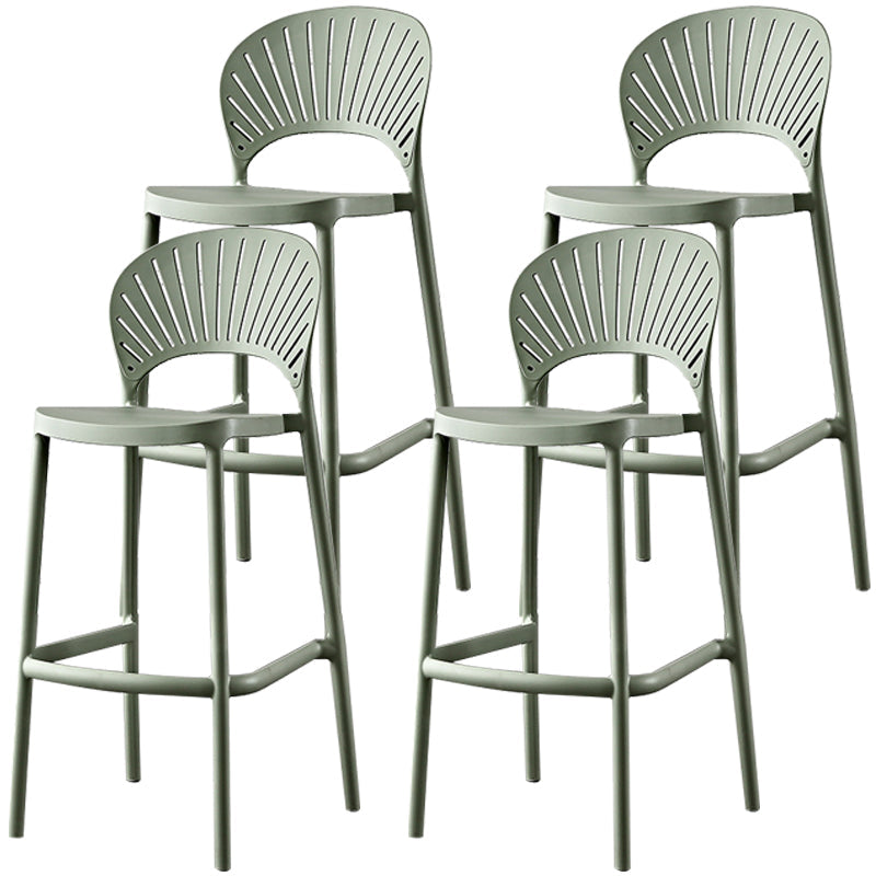 Contemporary Stackable Counter Stools Colorful Indoor Bar Stool, Set of 4 Green 4 Piece Set Clearhalo 'Bar Furniture' 'Bar Stools' 'bar_stools' 'furn' 'furn_bar_stools' 'furniture_bar_stools' 'Kitchen & Dining Furniture' 'kitchen&dining_furn' 'kitchen' 'kitchen_furn' Furniture' 4380673