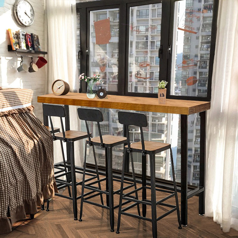 Wood Rectangle Top Counter Table Industrial 42-inch Height Table for Dining Room 86.6"L x 15.7"W x 41.3"H Without Chairs Clearhalo 'Bar Furniture' 'Bar Tables' 'bar_tables' 'furn' 'furn_bar_tables' 'Furniture' 'furniture_bar_tables' 'Kitchen & Dining Furniture' 'kitchen&dining_furn' 'kitchen' 4381138