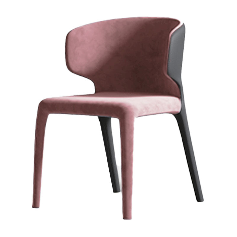 Upholstered Leather Dining Armchairs Wingback Arm Chairs with Metal Legs Pink 1 Piece Clearhalo ' kitchen&dining_furn' 'Dining Chairs' 'Dining Tables & Seating' 'dining_chair' 'furn' 'furn_dining_chair' 'Furniture' 'furniture_dining_chair' 'Kitchen & Dining Furniture' 'kitchen' 4381941
