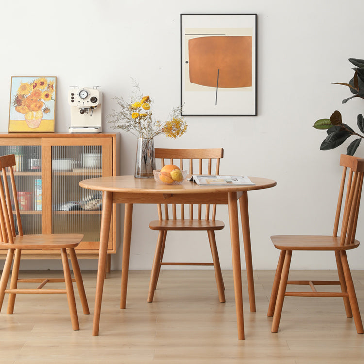 1/2/3/4 Pcs Wood Modern Dining Room Set with Round Table Dinette Set 4 Pieces: Table, 3 Chairs Clearhalo 'Dining Room Sets' 'Dining Tables & Seating' 'dining_room_set' 'furn' 'furn_dining_room_set' 'Furniture' 'furniture_dining_room_set' 'Kitchen & Dining Furniture' 'kitchen&dining_furn' 'kitchen' 4384739