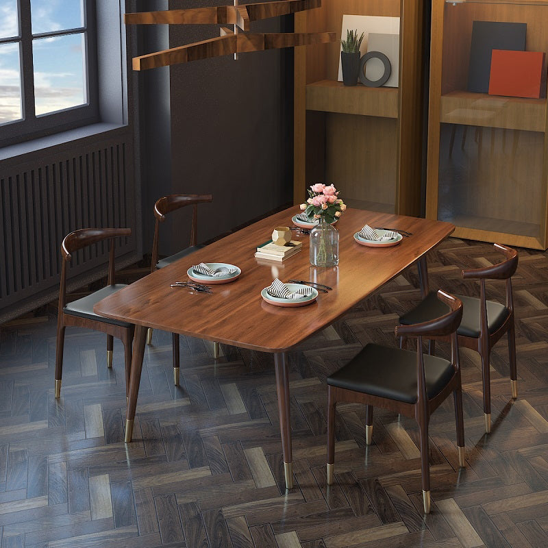 Industrial 1/2/5 Pieces Dining Set Solid Wood Dining Furniture Set /Separate Items 5 Pieces: Table, 4 Black Chairs Clearhalo 'Dining Room Sets' 'Dining Tables & Seating' 'dining_room_set' 'furn' 'furn_dining_room_set' 'Furniture' 'furniture_dining_room_set' 'Kitchen & Dining Furniture' 'kitchen&dining_furn' 'kitchen' 4390796