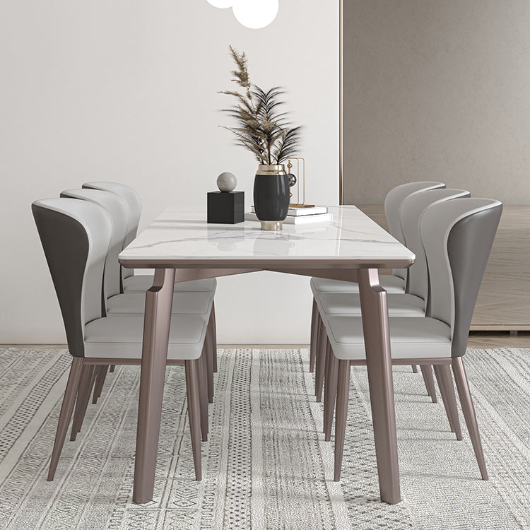 Sintered Stone Medieval Modern Table Rectangle Table with 4 Wooden Legs for Restaurant 63"L x 31.5"W x 29.5"H Without Chairs Clearhalo ' dining_table' 'Dining Tables & Seating' 'Dining Tables' 'furn' 'furn_dining_table' 'Furniture' 'furniture_dining_table' 'Kitchen & Dining Furniture' 'kitchen&dining_furn' 'kitchen' 'kitchen_dining_table' 4391223