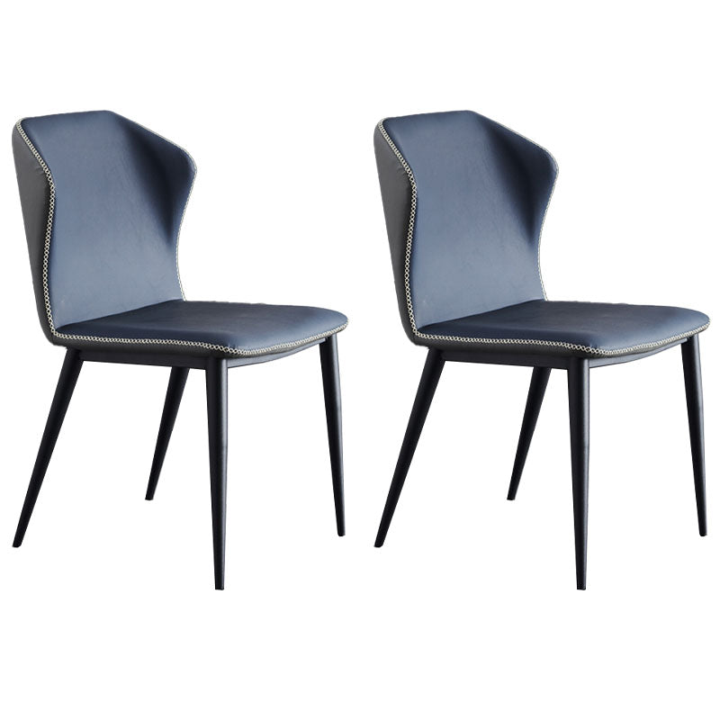 Minimalist Style Wingback Parsons Chair Leather Dining Chairs for Kitchen Blue 2 Piece Set Clearhalo ' kitchen&dining_furn' 'Dining Chairs' 'Dining Tables & Seating' 'dining_chair' 'furn' 'furn_dining_chair' 'Furniture' 'furniture_dining_chair' 'Kitchen & Dining Furniture' 'kitchen' 4391363