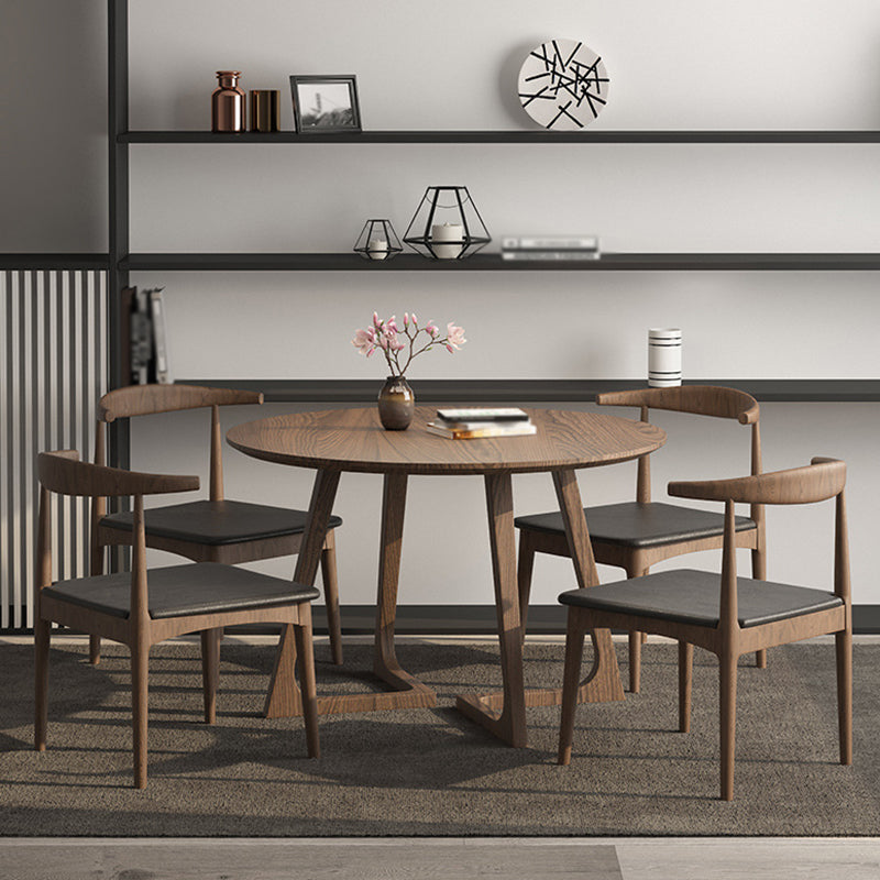 1/2/3/5 Pcs Wood Modern Dining Table Set with Round Table and Wooden Chairs Dining Set 5 Pieces: Table, 4 Chairs Clearhalo 'Dining Room Sets' 'Dining Tables & Seating' 'dining_room_set' 'furn' 'furn_dining_room_set' 'Furniture' 'furniture_dining_room_set' 'Kitchen & Dining Furniture' 'kitchen&dining_furn' 'kitchen' 4400014