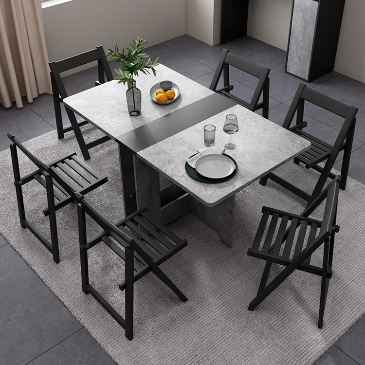 1/2/3/5/7 Pcs Wood Modern Dining Room Set with Foldable Table Dinette Set 7 Pieces: Table, 6 Chairs Clearhalo 'Dining Room Sets' 'Dining Tables & Seating' 'dining_room_set' 'furn' 'furn_dining_room_set' 'Furniture' 'furniture_dining_room_set' 'Kitchen & Dining Furniture' 'kitchen&dining_furn' 'kitchen' 4400101