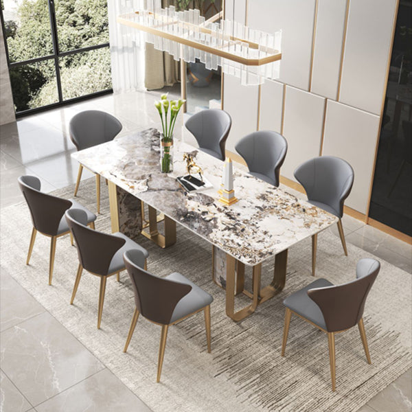 Luxury 1/2/3/5/6/7/8/9 Pieces Dining Set with Stone Dining Table and Chairs Dinette Set 9 Pieces: Table, 8 Chairs Clearhalo 'Dining Room Sets' 'Dining Tables & Seating' 'dining_room_set' 'furn' 'furn_dining_room_set' 'Furniture' 'furniture_dining_room_set' 'Kitchen & Dining Furniture' 'kitchen&dining_furn' 'kitchen' 4400132