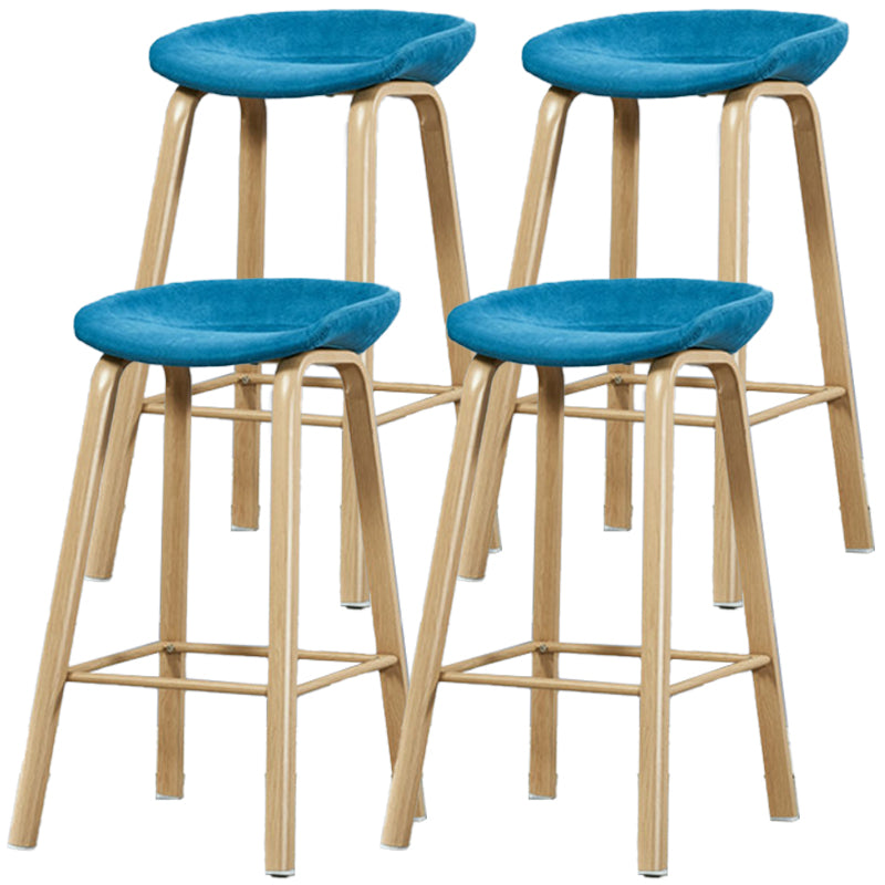 Iron Scandinavian Style Counter Stools Backless Bar Stools with Bucket Seat Lake Blue 4 Piece Set Clearhalo 'Bar Furniture' 'Bar Stools' 'bar_stools' 'furn' 'furn_bar_stools' 'furniture_bar_stools' 'Kitchen & Dining Furniture' 'kitchen&dining_furn' 'kitchen' 'kitchen_furn' Furniture' 4400646