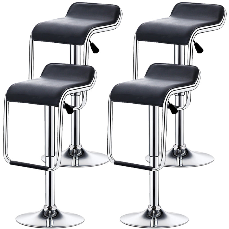 Industrial PU Leather Upholstered Barstool Adjustable Height Swivel Bar Stools 4 Piece Set Clearhalo 'Bar Furniture' 'Bar Stools' 'bar_stools' 'furn' 'furn_bar_stools' 'furniture_bar_stools' 'Kitchen & Dining Furniture' 'kitchen&dining_furn' 'kitchen' 'kitchen_furn' Furniture' 4400660