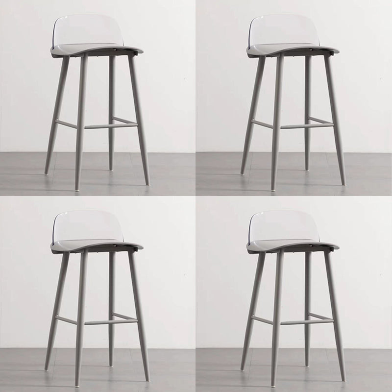 Scandinavian Style Bar-stool with Square Seat Counter Stool for Restaurant Bar Gray-Clear 4 Piece Set Clearhalo 'Bar Furniture' 'Bar Stools' 'bar_stools' 'furn' 'furn_bar_stools' 'furniture_bar_stools' 'Kitchen & Dining Furniture' 'kitchen&dining_furn' 'kitchen' 'kitchen_furn' Furniture' 4400731